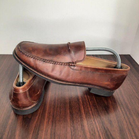 Johnston Murphy Ainsworth Mens Size 9.5 Shoes Brown Leather Sheepskin Loafers main image 4